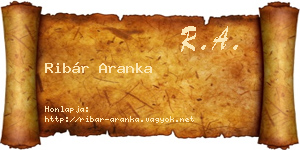 Ribár Aranka névjegykártya