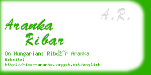 aranka ribar business card